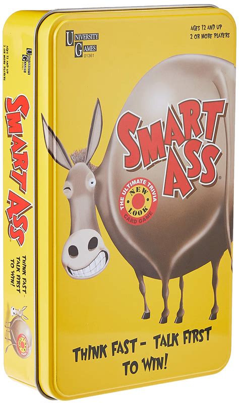 smart ass trivia card game|Smart Ass Card Game by University Games .